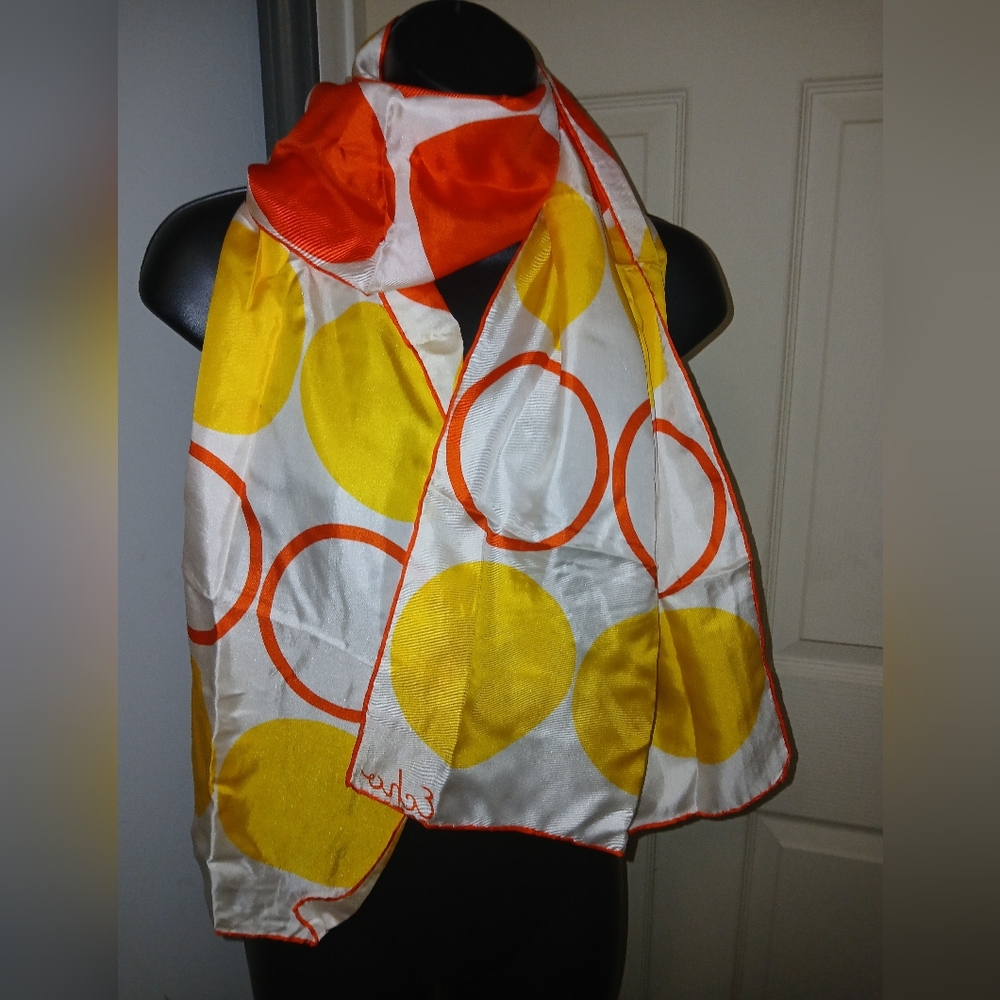 Echo Vibrant Yellow and Orange Polka Dot Scarf
